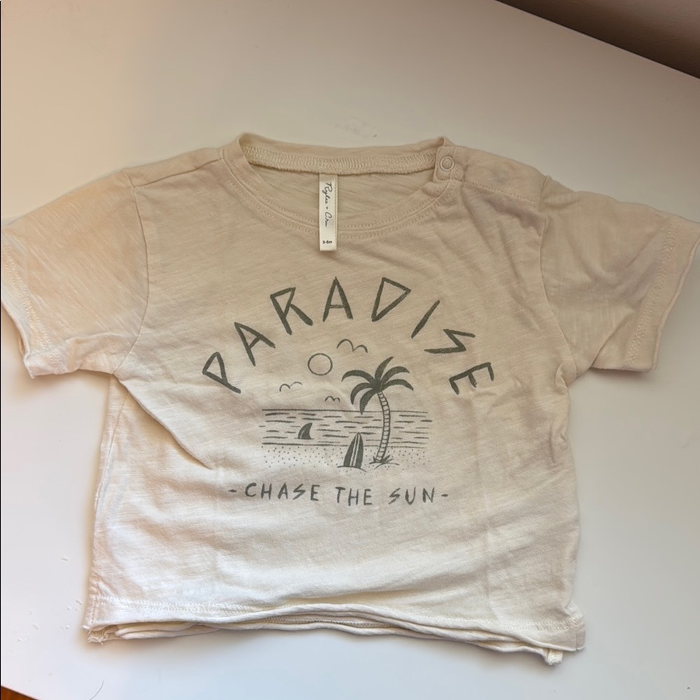 Rylee + Cru Cream Short Sleeve Tee Paradise Graphic